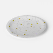 Assiettes En Carton Buzzing Bees Simple Blanc (Angle)