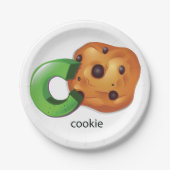 Assiettes En Carton C est pour Cookie Alphabet Letter Chocolate Chip (Devant)