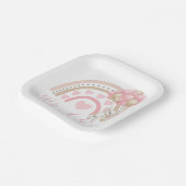 Assiettes En Carton C’est un Baby shower rose arc-en-ciel pour fille (Angulaire)