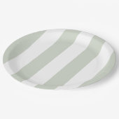 Assiettes En Carton Cabana côtier vert rayures Anniversaire (Angle)