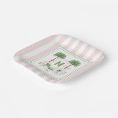 Assiettes En Carton Cabana Stripes Palm Beach Monogram Crest Enclosure (Angulaire)