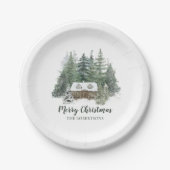Assiettes En Carton Cabine de bois de Noël rustique (Devant)