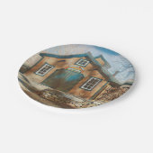 Assiettes En Carton Cabine de sucre d'érable (Angle)