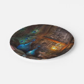 Assiettes En Carton Cabine par lamplique rustique scène brun bleu (Angle)