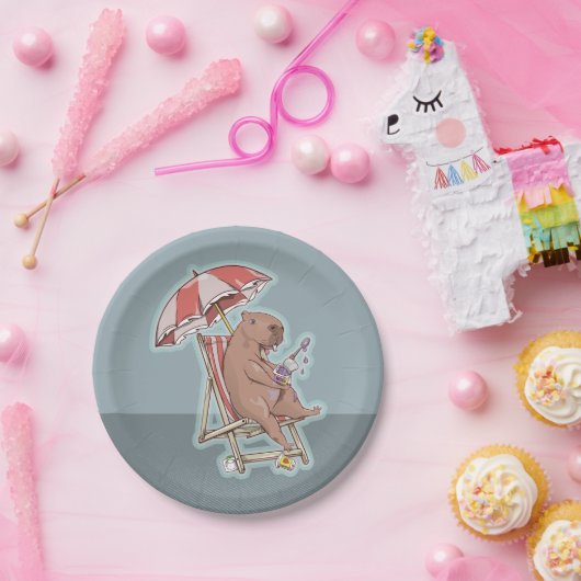 ASSIETTES EN CARTON CABYBARA SUR UN TRANSAT (Fête)