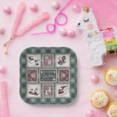 Assiettes En Carton cacahuètes | Ancien Motif de traîneau (Fête)