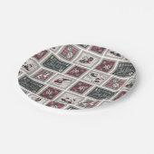 Assiettes En Carton cacahuètes | Ancien Motif de traîneau (Angle)