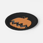 Assiettes En Carton cacahuètes | Charlie Brown Orange Citrouille (Angle)