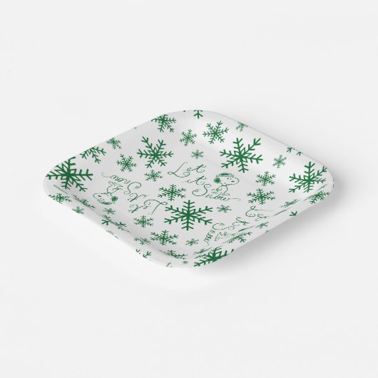 Assiettes En Carton cacahuètes | Christmas Snoopy Let It Snow Motif (Angulaire)