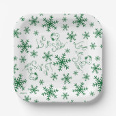 Assiettes En Carton cacahuètes | Christmas Snoopy Let It Snow Motif (Recto)