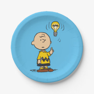 Assiettes En Carton cacahuètes L'idée de l'ampoule de Charlie Brown