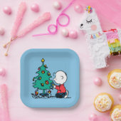 Assiettes En Carton cacahuètes | Lumières de Noël Brown Charlie (Fête)