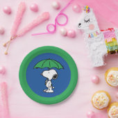 Assiettes En Carton cacahuètes | Parapluie vert Snoopy (Fête)