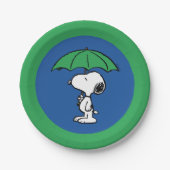 Assiettes En Carton cacahuètes | Parapluie vert Snoopy (Devant)