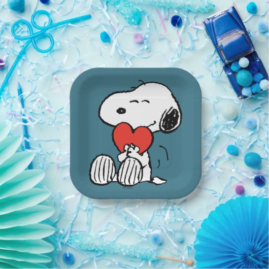 Assiettes En Carton cacahuètes | Saint Valentin | Snoopy Heart Hug (Fête)