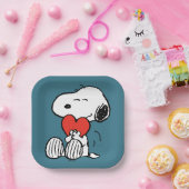 Assiettes En Carton cacahuètes | Saint Valentin | Snoopy Heart Hug (Fête)