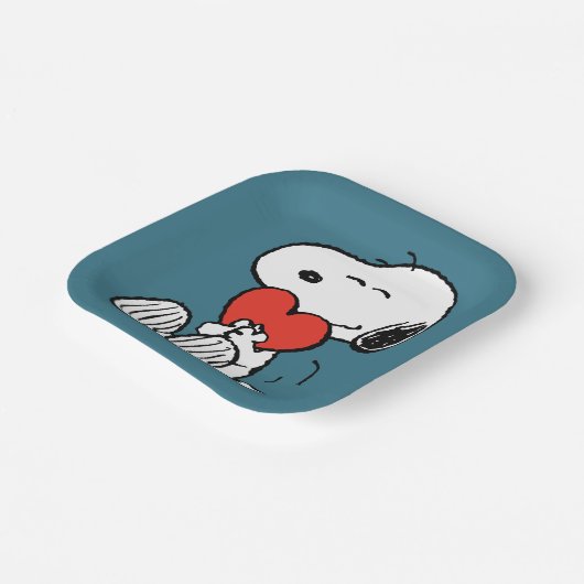 Assiettes En Carton cacahuètes | Saint Valentin | Snoopy Heart Hug (Angulaire)