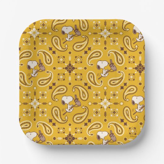 Assiettes En Carton cacahuètes | Snoopy Bandana Cowboy (Recto)