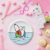 Assiettes En Carton cacahuètes | Snoopy Beach Ball Beach (Fête)