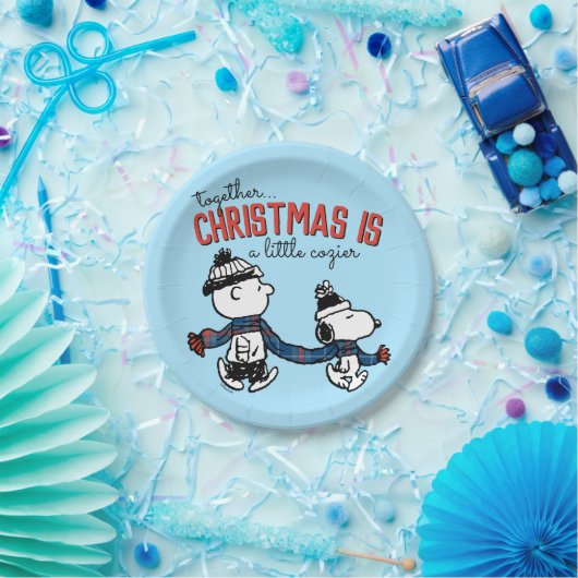 Assiettes En Carton cacahuètes | Snoopy & Charlie Brown Winter Scarf (Fête)