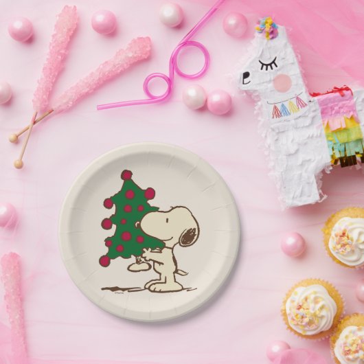 Assiettes En Carton cacahuètes | Snoopy Christmas Tree (Fête)