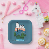 Assiettes En Carton cacahuètes | Snoopy Dog Sunset View (Fête)