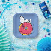 Assiettes En Carton cacahuètes | Snoopy Donut rose (Fête)