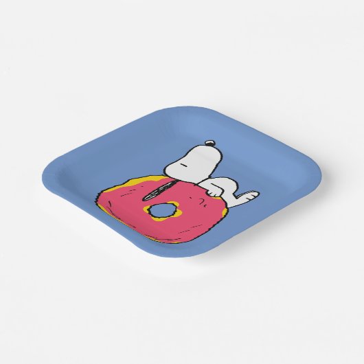 Assiettes En Carton cacahuètes | Snoopy Donut rose (Angulaire)
