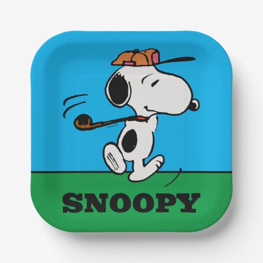Assiettes En Carton cacahuètes | Snoopy Golf Swing (Recto)