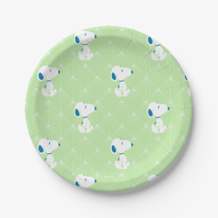 Assiettes En Carton cacahuètes Snoopy Green Deco Dreams Motif