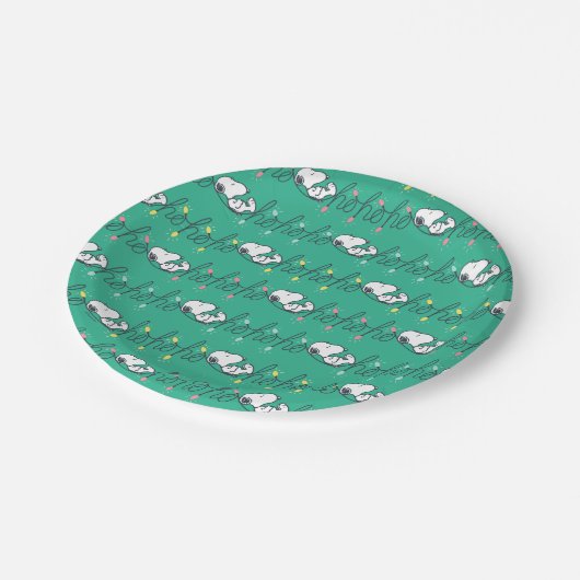 Assiettes En Carton cacahuètes | Snoopy Ho Ho Ho Noël Motif (Angle)