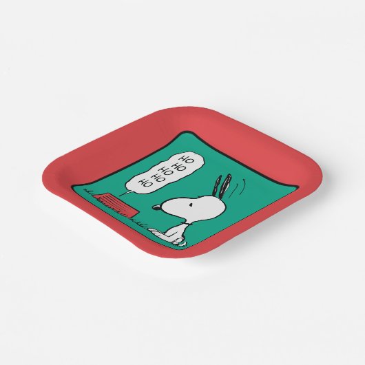 Assiettes En Carton cacahuètes | Snoopy Ho Ho Ho Plat alimentaire (Angulaire)