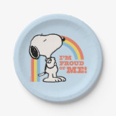 Assiettes En Carton cacahuètes | Snoopy Je suis fier de moi (Devant)