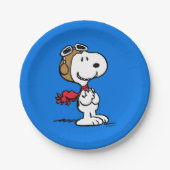 Assiettes En Carton cacahuètes | Snoopy L'As Volant (Devant)