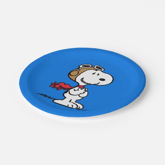 Assiettes En Carton cacahuètes | Snoopy L'As Volant (Angle)