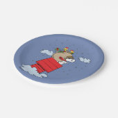 Assiettes En Carton cacahuètes | Snoopy l'As Volant à Noël (Angle)