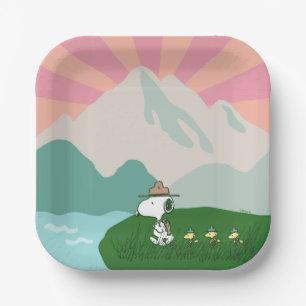 Assiettes En Carton cacahuètes   Snoopy Leader du Pack