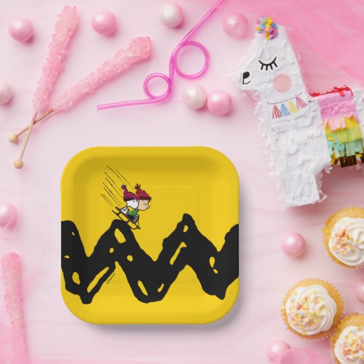 Assiettes En Carton cacahuètes | Snoopy & Linus Sled Ride (Fête)