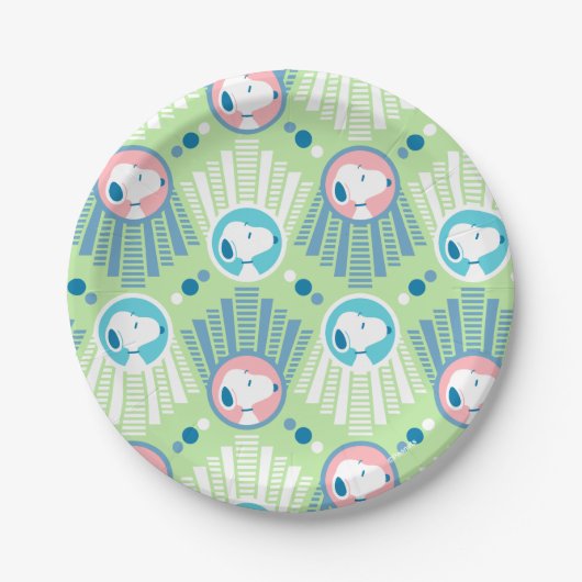 Assiettes En Carton cacahuètes | Snoopy Mint Green Deco Dreams Motif (Devant)