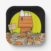 Assiettes En Carton cacahuètes | Snoopy Napping dans le patch Citrouil (Recto)