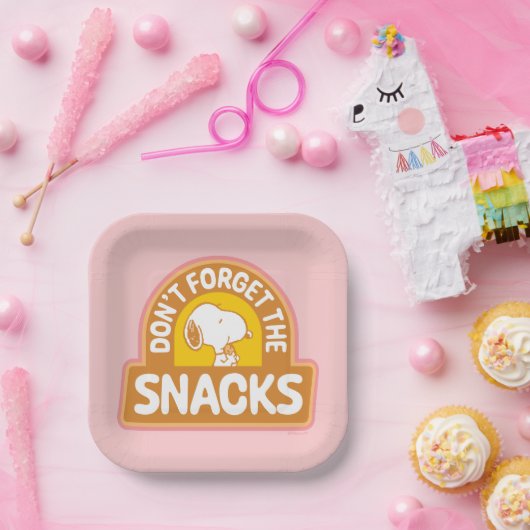 Assiettes En Carton cacahuètes | Snoopy N'oubliez pas les snacks (Fête)