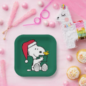 Assiettes En Carton cacahuètes | Snoopy Père Noël & Woodstock Cadeau (Fête)