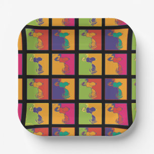 Assiettes En Carton cacahuètes   Snoopy Pop Art Moderne