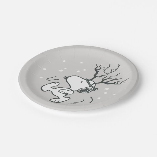 Assiettes En Carton cacahuètes | Snoopy Reindeer (Angle)