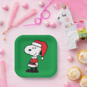 Assiettes En Carton cacahuètes | Snoopy Santa Claus (Fête)