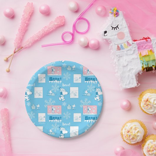 Assiettes En Carton cacahuètes | Snoopy Snow Day Motif (Fête)