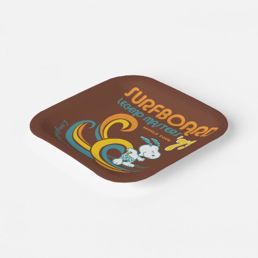 Assiettes En Carton cacahuètes | Snoopy Surboard Longboard Competition (Angulaire)