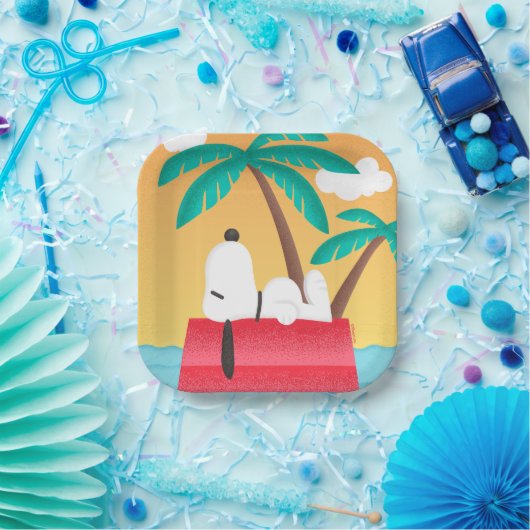 Assiettes En Carton cacahuètes | Snoopy Tropical Deco Dreams (Fête)