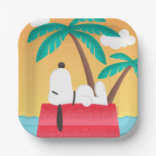 Assiettes En Carton cacahuètes   Snoopy Tropical Deco Dreams