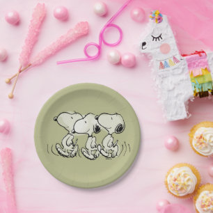 Assiettes En Carton cacahuètes   Snoopy Walking Tall